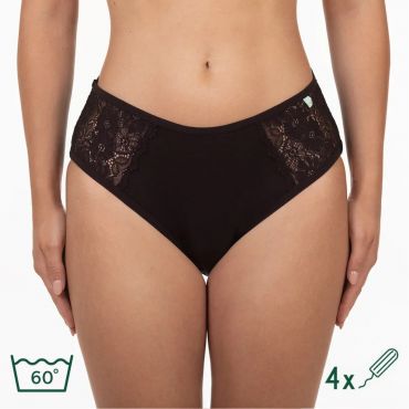 Menstrualne hlačke s čipko črne (Bella)