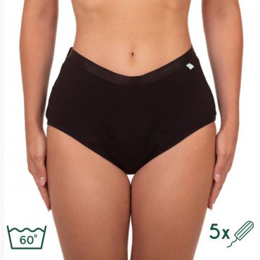 Menstrualne hlačke visok pas črne (Nova)