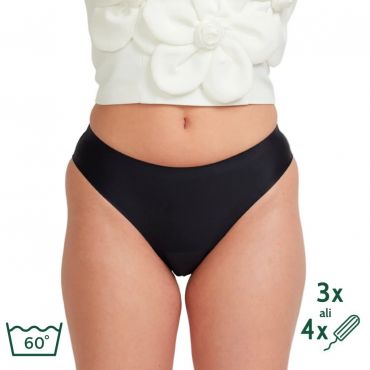 Brezšivne menstrualne hlačke črne