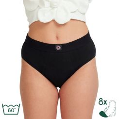 Menstrualne hlačke visok pas črne (Margaret)